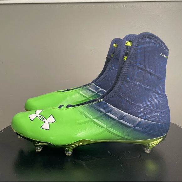Under Armour Team Highlight MC Men US 15 Blue Green Cleats 1237036-414 NEW - Picture 5 of 11